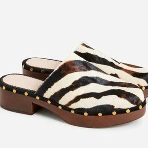J Crew Dakota Clogs in Calf Hair - size Womens 8